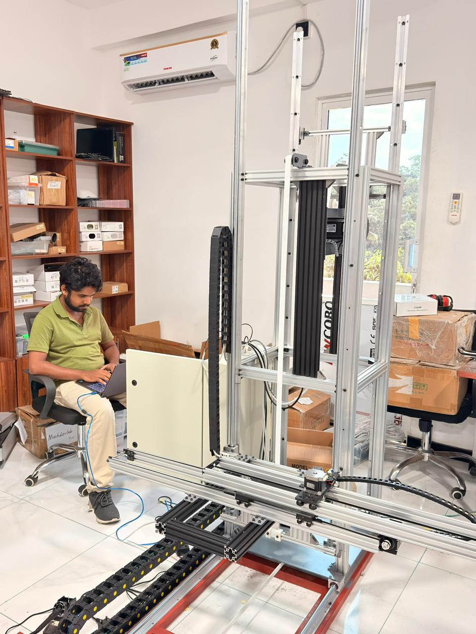 Mechatronics rig in workshop