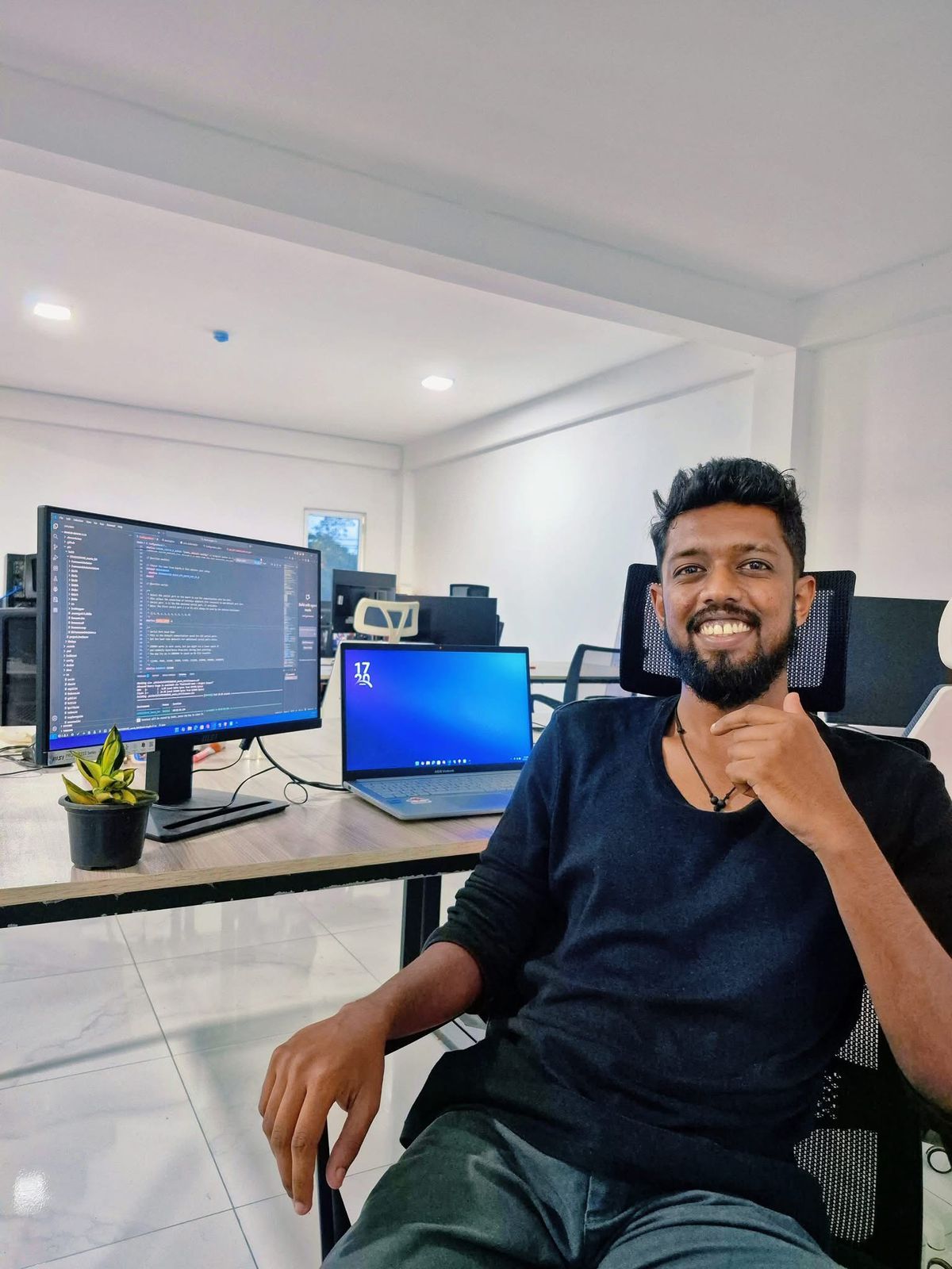 Engineer at clean workstation